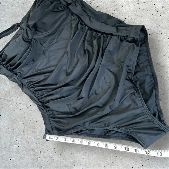 Smismivo New One Piece Swimsuit Size XXXL Black Halter Tummy Control Ruched - Picture 14 of 16